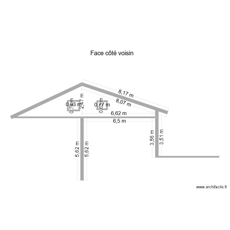 Peypin face voisin avant. Plan de 2 pièces et 1 m2