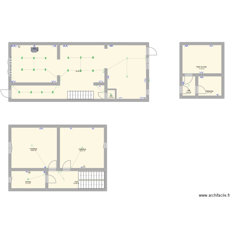 maison Ham. Plan de 9 pièces et 143 m2