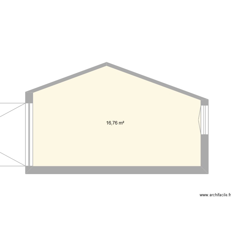 Plan de coupe. Plan de 1 pièce et 17 m2