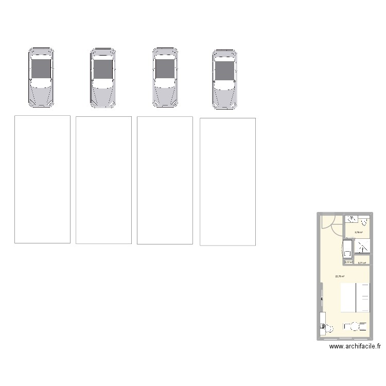 inspi Oden. Plan de 4 pièces et 27 m2