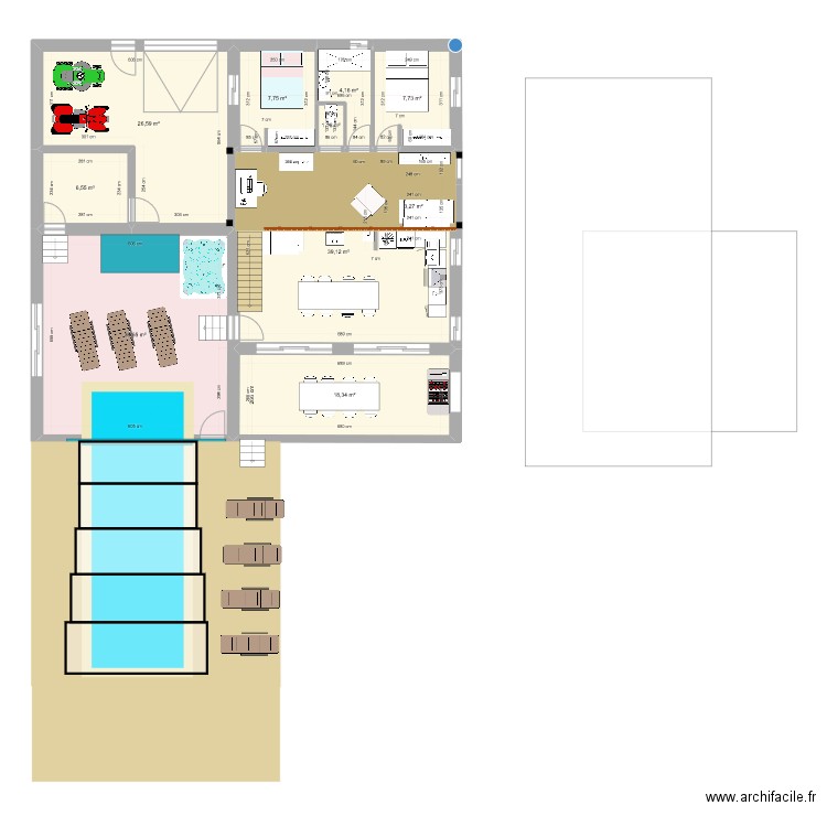 PLAN COUCOURON ETAGE. Plan de 10 pièces et 154 m2