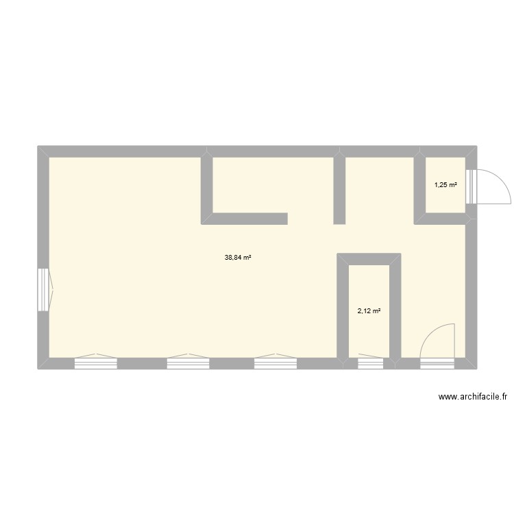 Dependance Nantes. Plan de 3 pièces et 42 m2