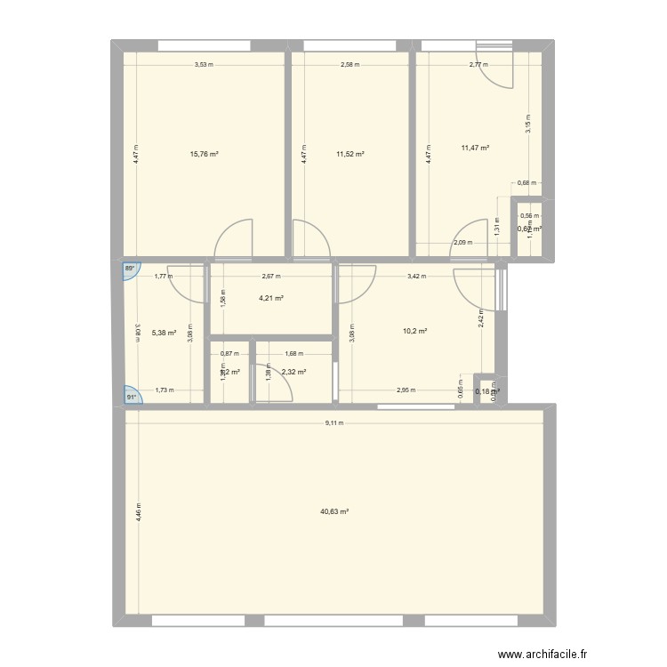 Bergmann65. Plan de 11 pièces et 104 m2
