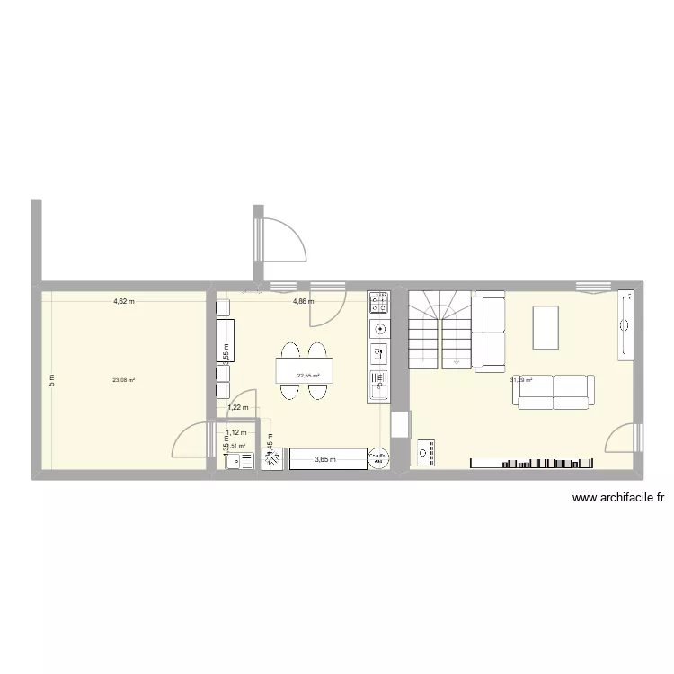 maison Romagne 7. Plan de 4  et 78 m²