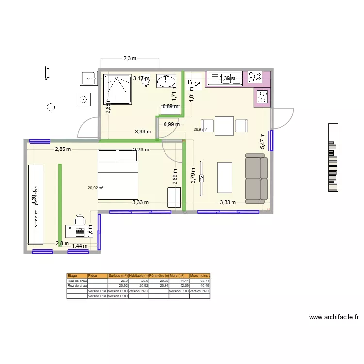 Maison abeille finale 4. Plan de 2  et 48 m²