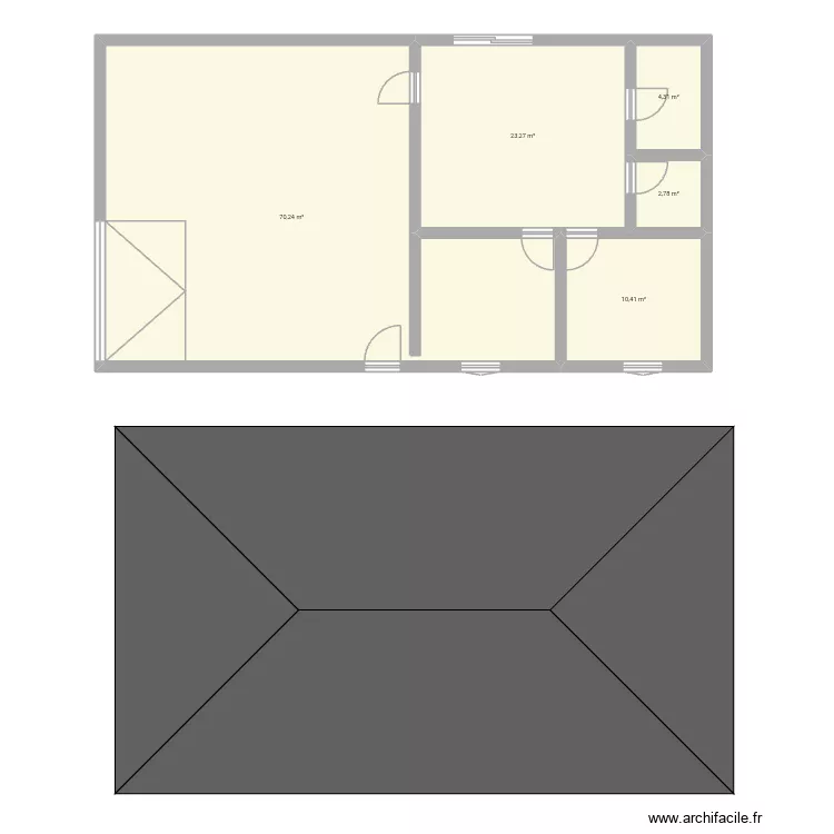 Plan 1. Plan de 5  et 111 m²