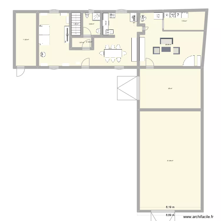 maison. Plan de 9  et 182 m²