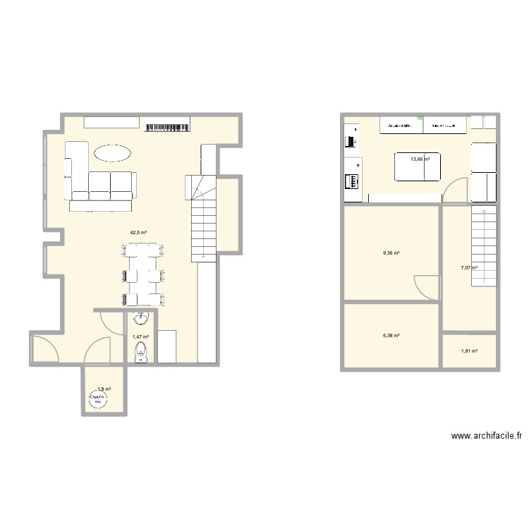 Fernelmont. Plan de 8 pièces et 84 m2