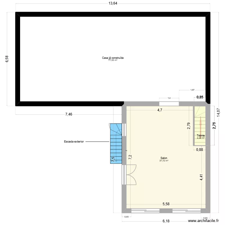 Maison maman. Plan de 17  et 312 m²