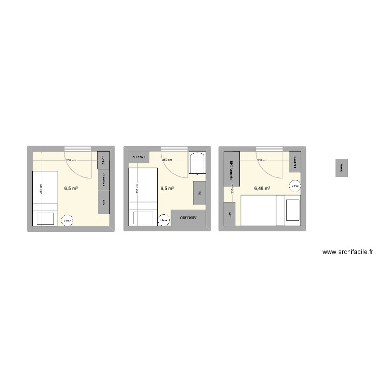 Chambre LEO . Plan de 0 pièce et 0 m2