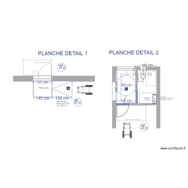 détail AT7. Plan de 2 pièces et 7 m2