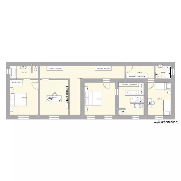 MAISON JC 1ER ETAGE PROJET 1. Plan de 9  et 103 m²
