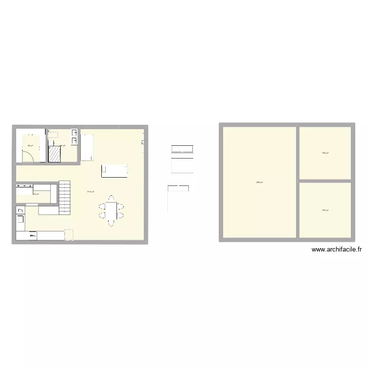 plans. Plan de 7  et 144 m²