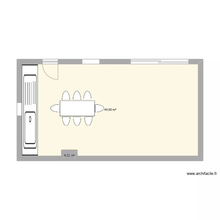 MAISON RIORGES. Plan de 2  et 43 m²