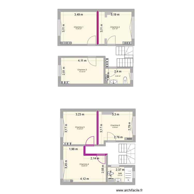 Bagneux. Plan de 8  et 70 m²