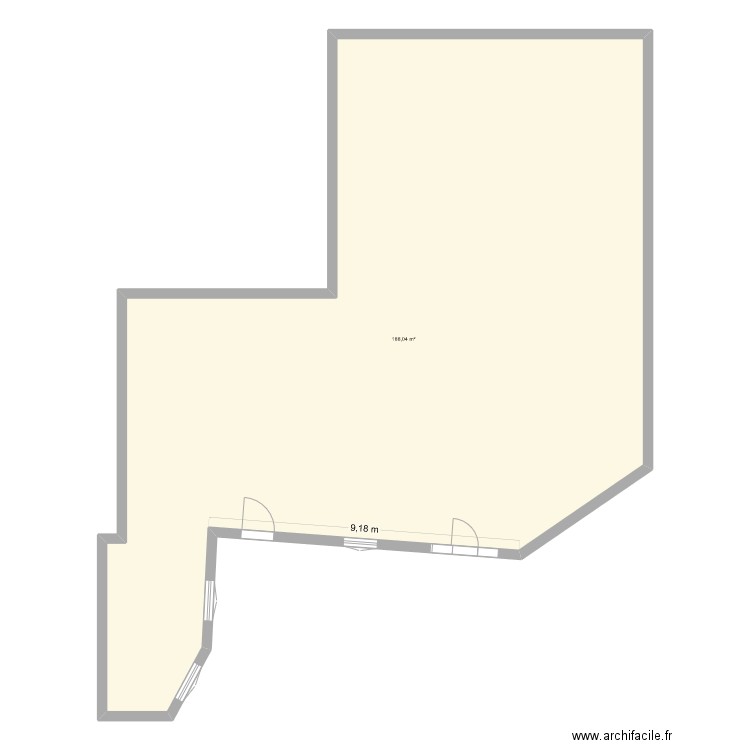 187 v1. Plan de 1 pièce et 188 m2
