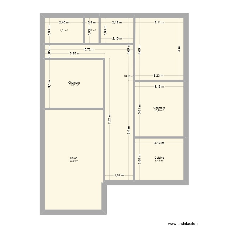 MURET. Plan de 7 pièces et 95 m2