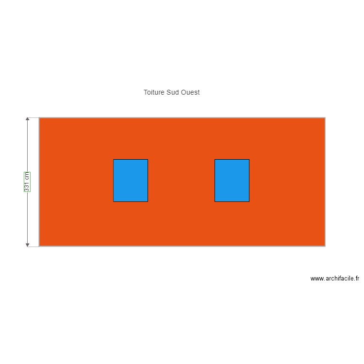 Toiture Sud Ouest. Plan de 0 pièce et 0 m2