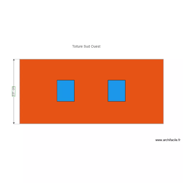 Toiture Sud Ouest. Plan de 