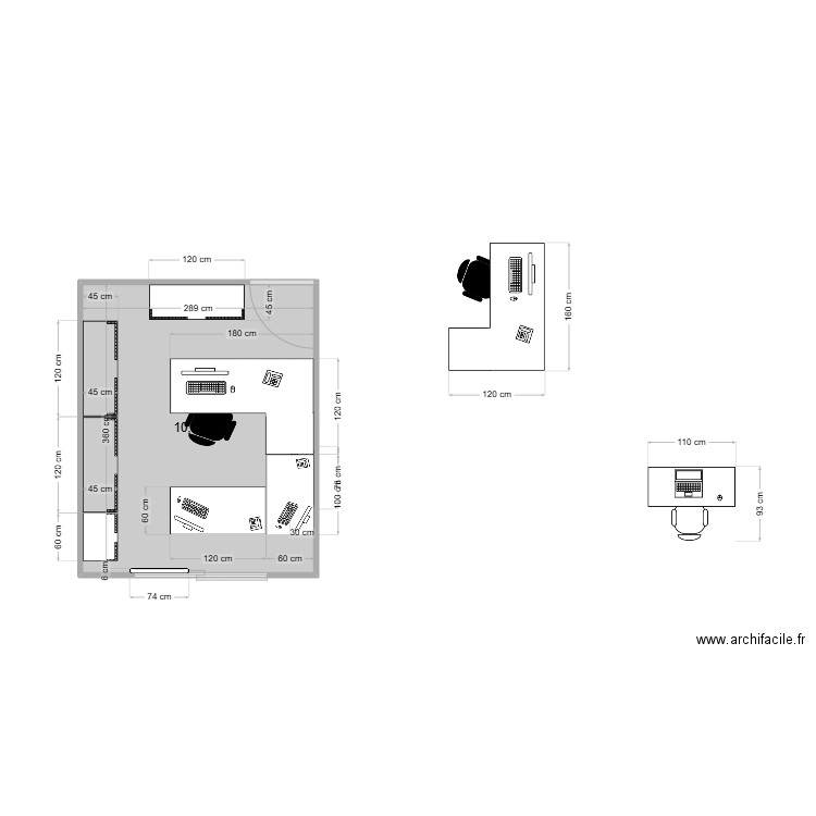 bureau. Plan de 0 pièce et 0 m2