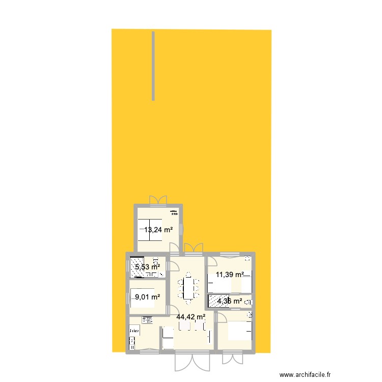 CARNON 2 VExtended. Plan de 6 pièces et 88 m2