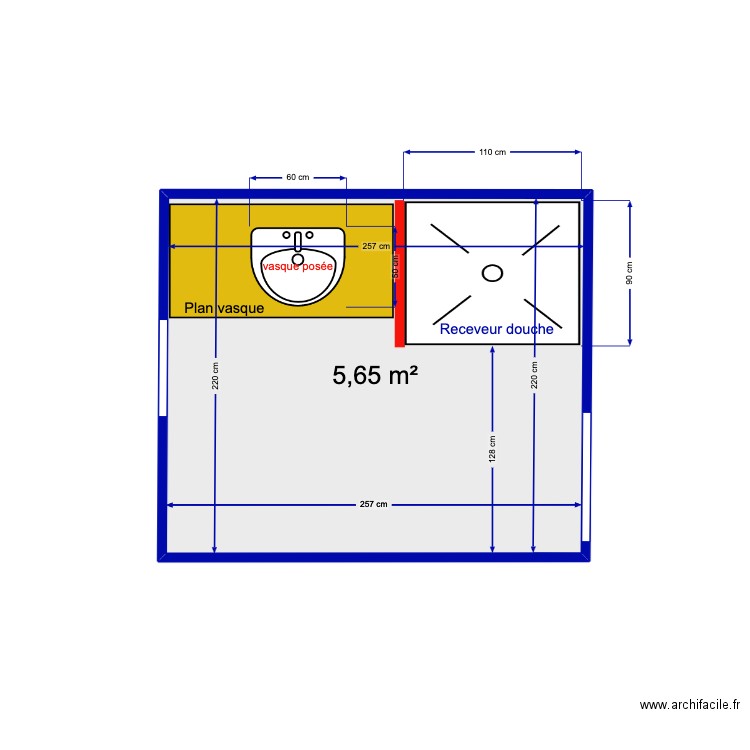 sdb. Plan de 0 pièce et 0 m2