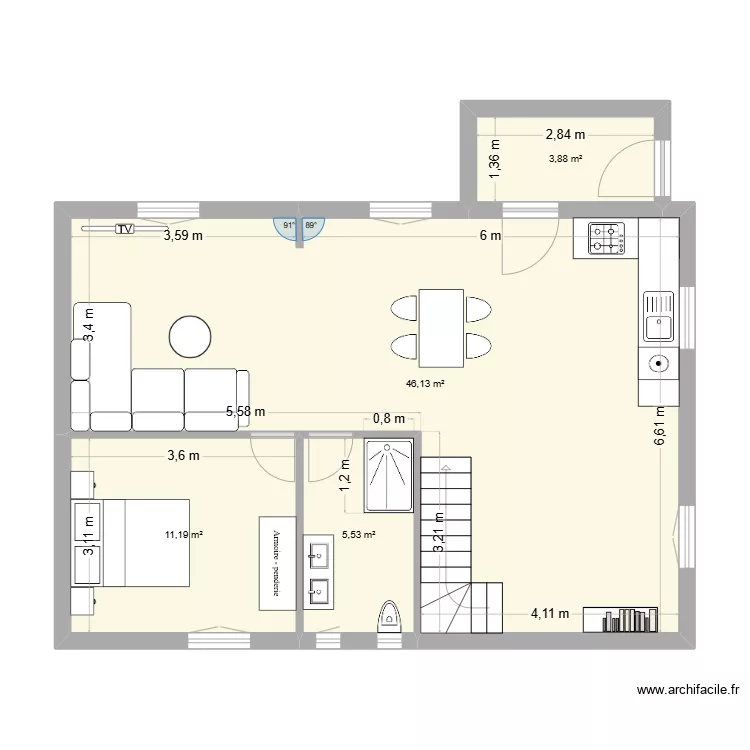 Maison 2 avec étage. Plan de Maison 2 avec étage. Plan de