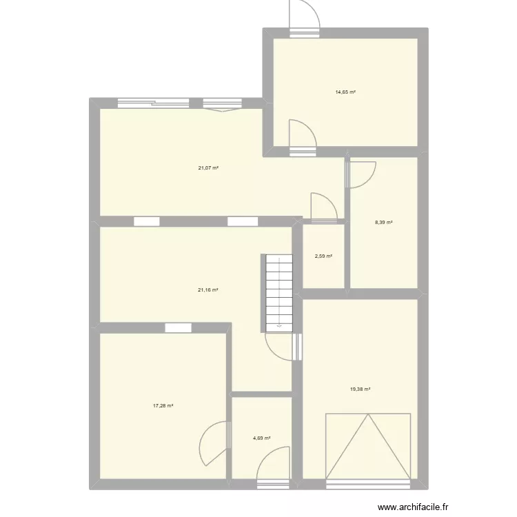 Plan RDC Petit Waret Vierge. Plan de 8  et 109 m²