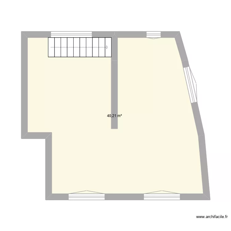 Projet Renov VF. Plan de 1 pièce et 40 m²