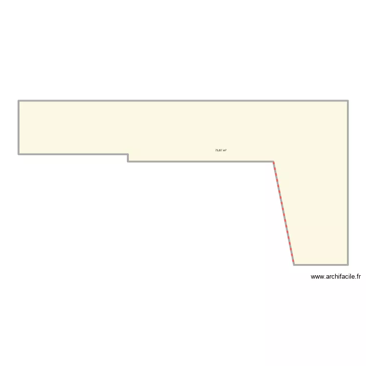 terrasse st germain. Plan de 1  et 76 m²