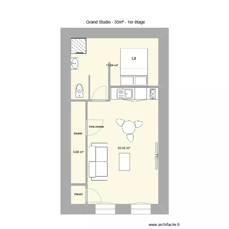 Plan 1er &eacute;tage - Perpi - dagobert. Plan de 
