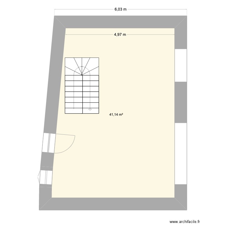 Nuphar. Plan de 1 pièce et 41 m2