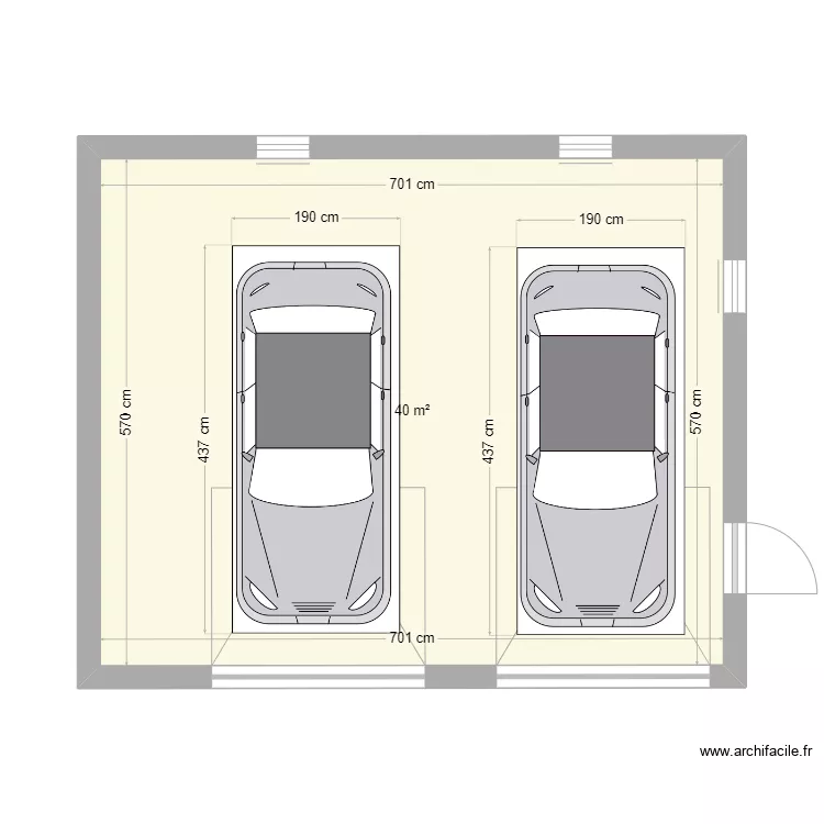 GARAGE 2 PLACES. Plan de 