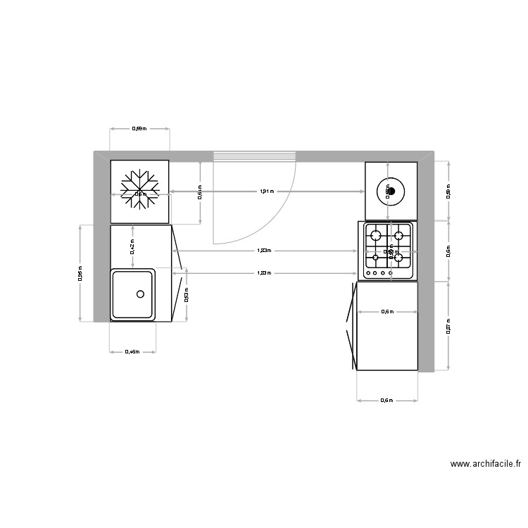 Cuisine/salon T3 Carbet Martinique. Plan de 0 pièce et 0 m2