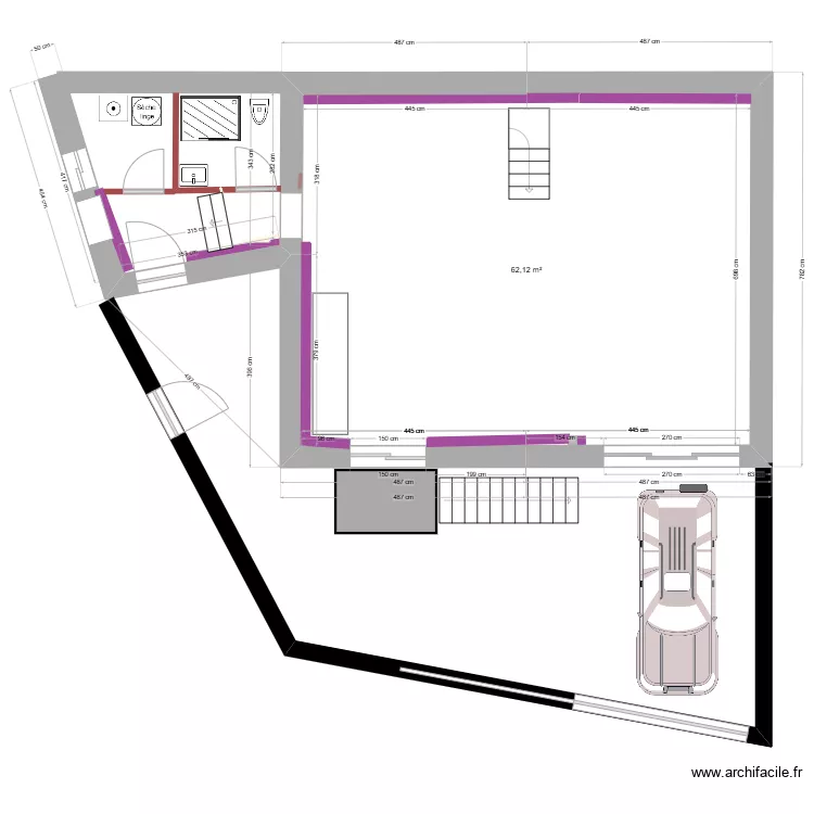 Escalier intérieur bifurqué sans garage. Plan de Escalier intérieur bifurqué sans garage. Plan de