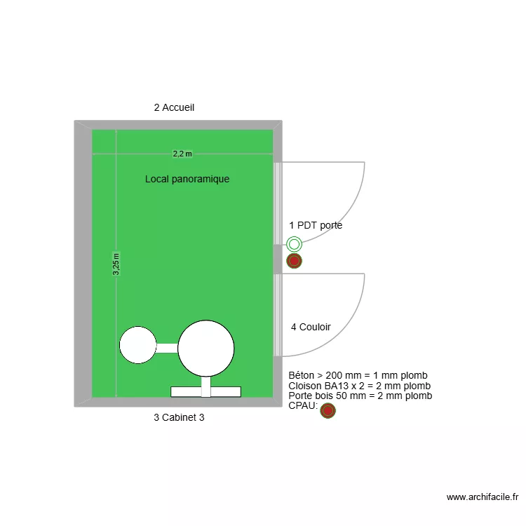 30897 Local panoramique RDC. Plan de 1  et 7 m²