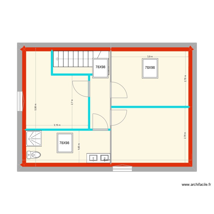 BRETON ETAGE  2. Plan de 0 pièce et 0 m2