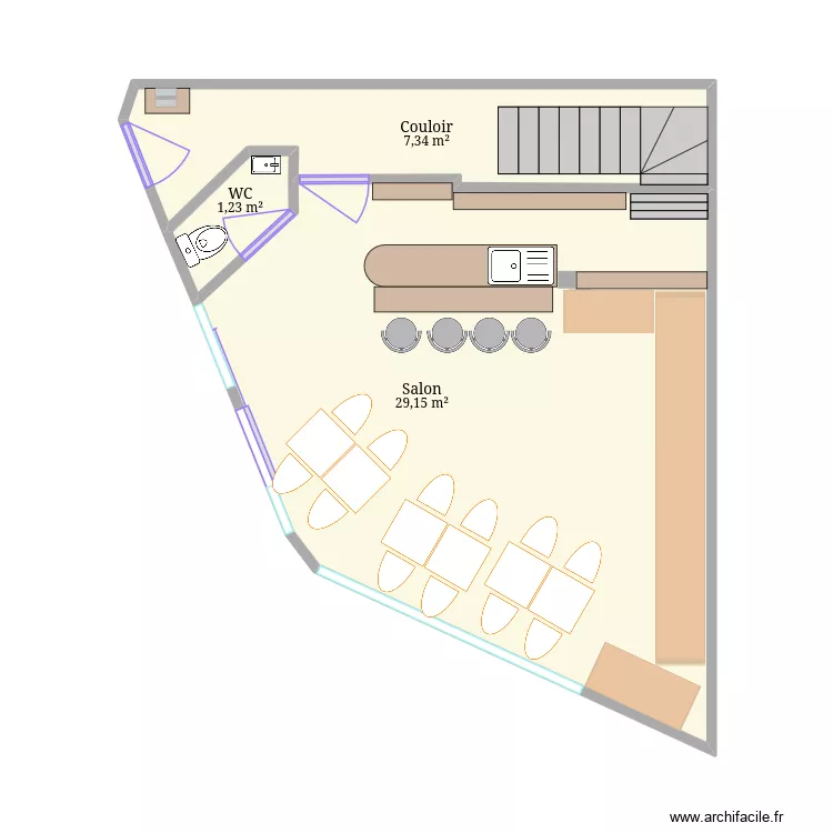 LocalFoixRDC. Plan de 3  et 38 m²