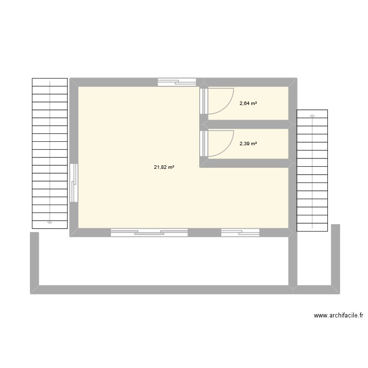 Bureau Logement. Plan de 3 pièces et 27 m2