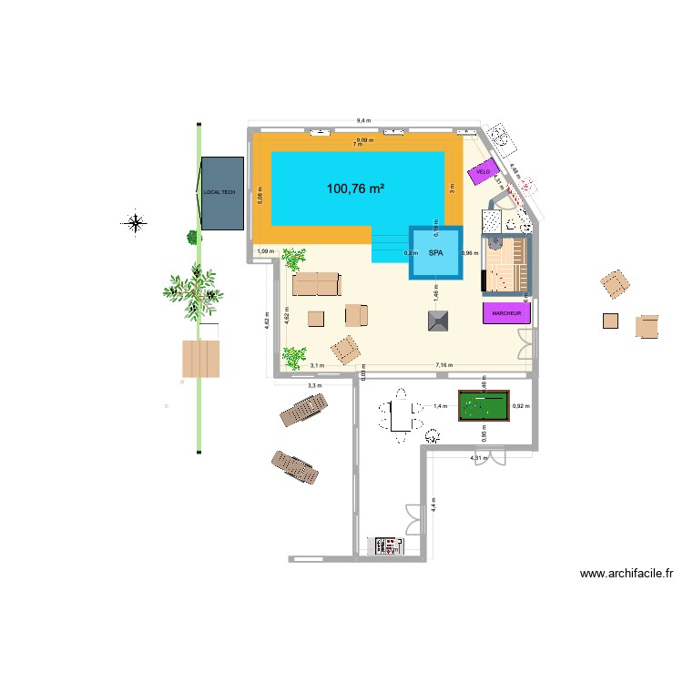 Espace détente coté cuisine V4. Plan de 0 pièce et 0 m2 Espace détente coté cuisine V4. Plan de 0 pièce et 0 m2