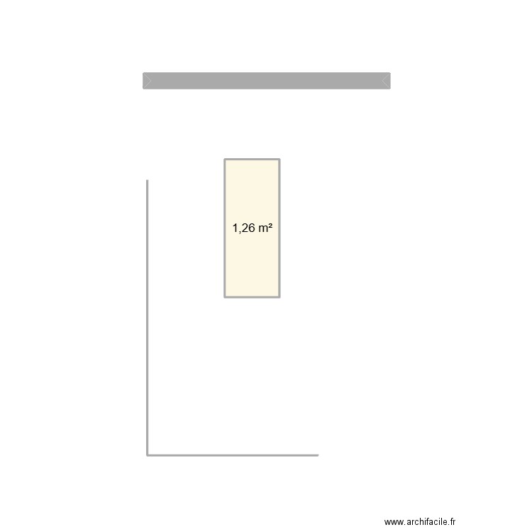 bain. Plan de 1 pièce et 1 m2