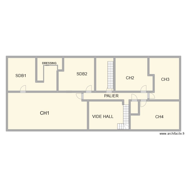 1er étage. Plan de 6 pièces et 239 m2