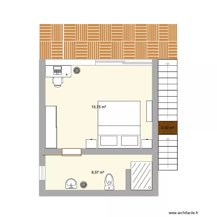 KEN ROOM (STAGE 1). Plan de 3  et 22 m²