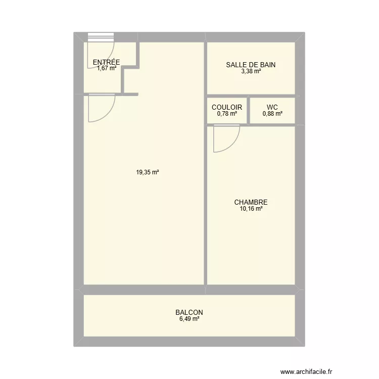 APART SAINT HILAIRE. Plan de 7 et 43 m² APART SAINT HILAIRE. Plan de 7 et 43 m²