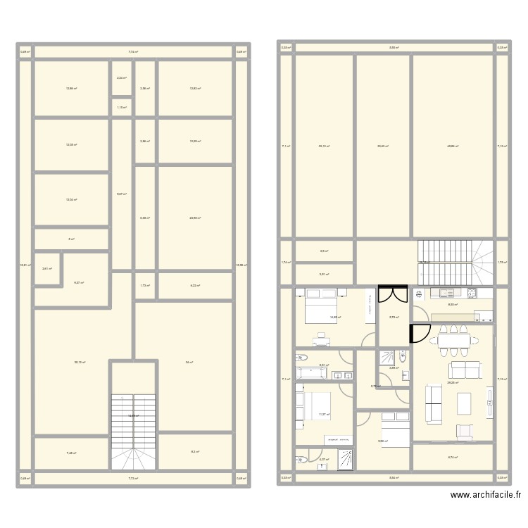 APPARTE 25/13. Plan de 59 pièces et 570 m2