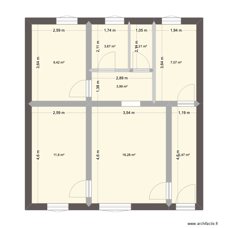 Plan Strasbourg Original . Plan de 8 pièces et 60 m2