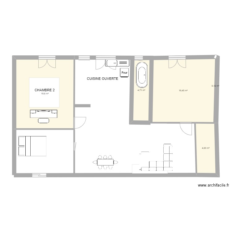 maison - 14m x 8m  1 etage