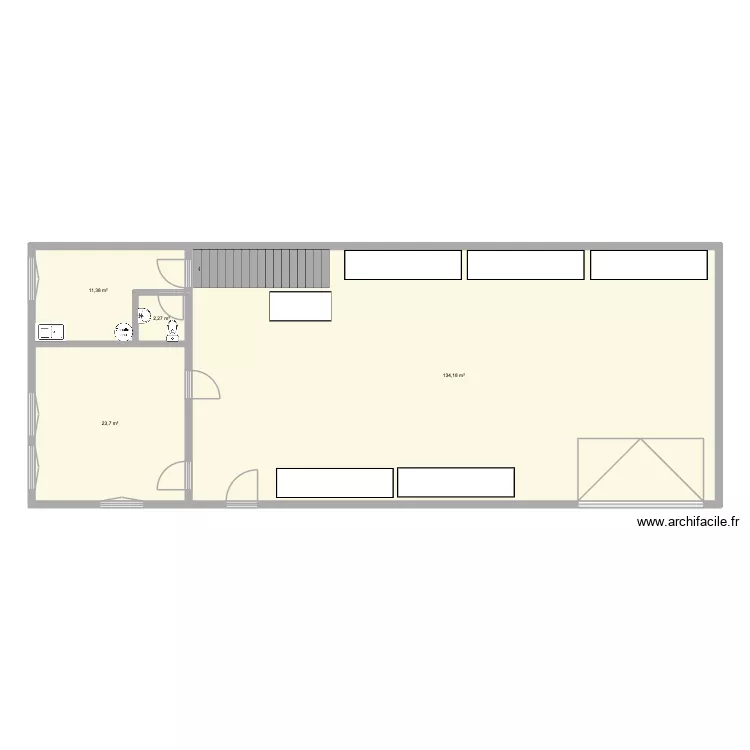 Modem. Plan de 4  et 172 m²