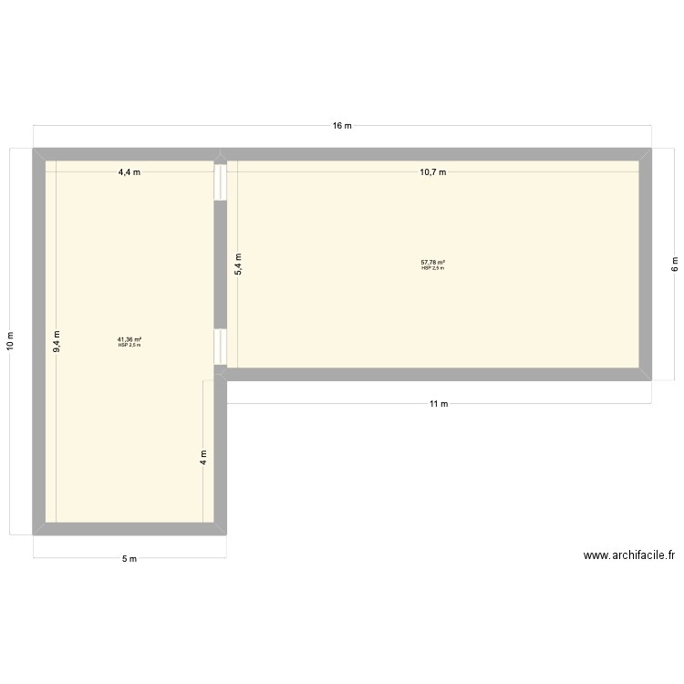 Essai 2. Plan de 2 pièces et 99 m2