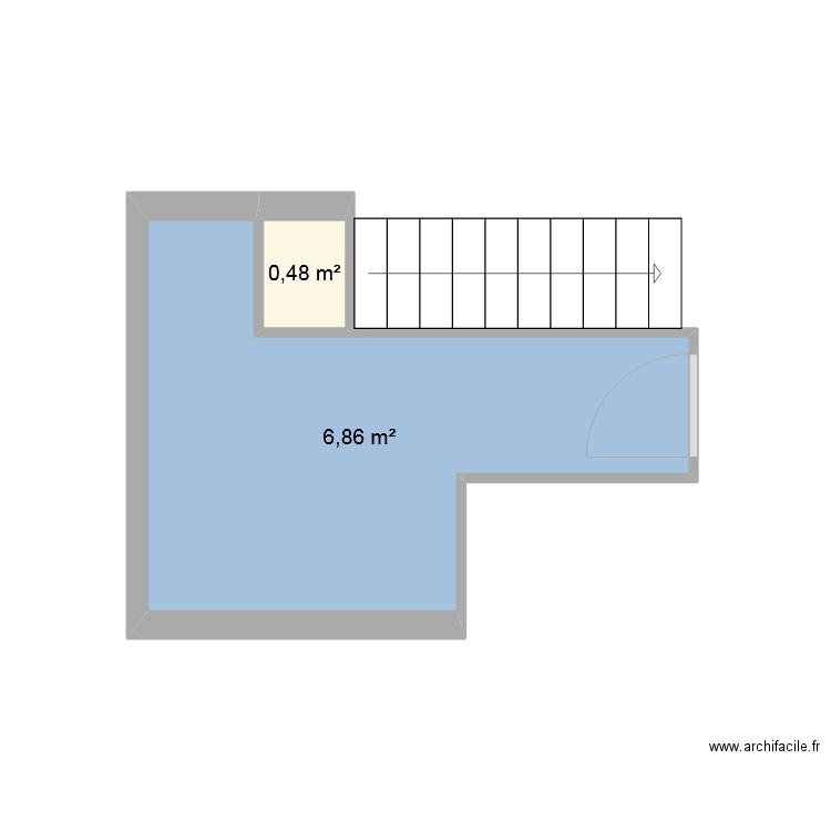 SDB GIGLIU 2. Plan de 2 pièces et 7 m2